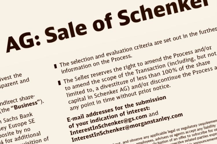 DB avvia il processo di vendita di DB Schenker