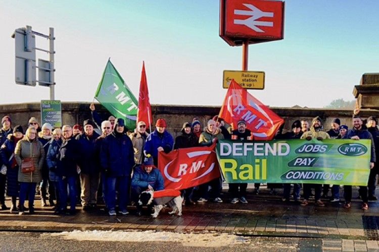 Großbritannien inmitten eines Bahnstreiks