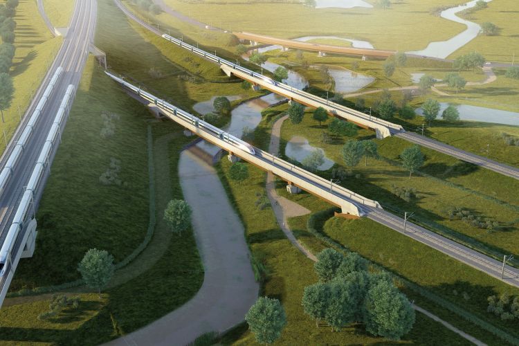 HS2 zkouší technologii automobilového designu na viaduktech s cílem snížit emise uhlíku