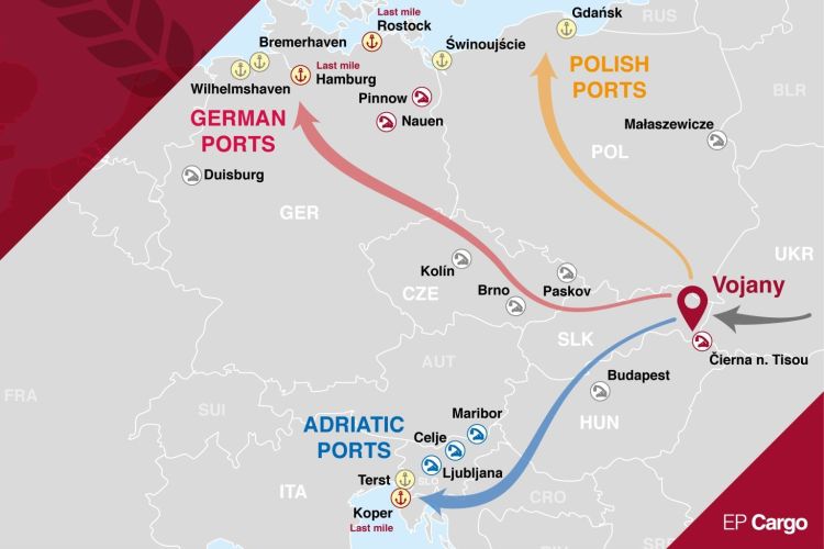 Nový překladiště obilí na ukrajinsko-slovenské hranici
