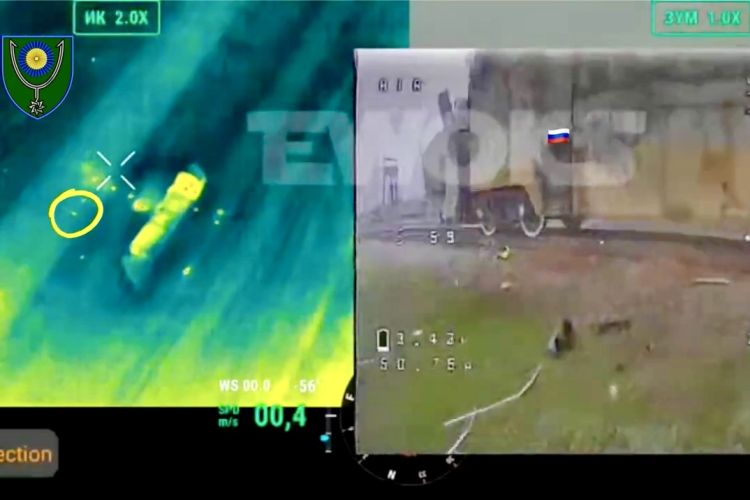 Russian armoured train destroyed by Ukrainian drone