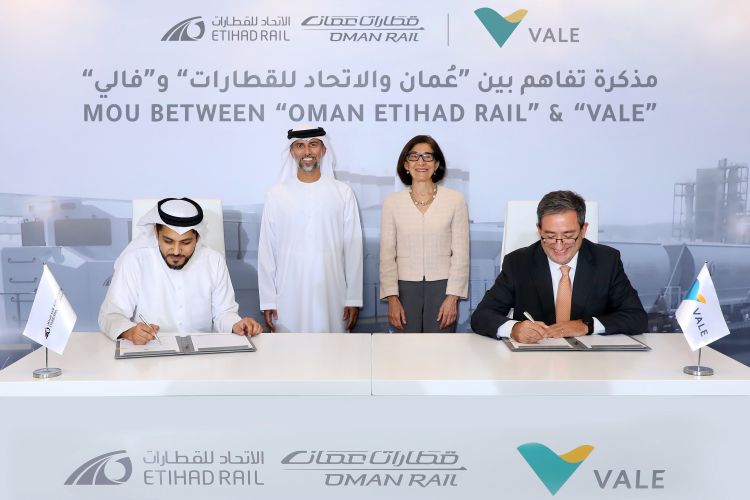 Etihad Rail und Oman Railway Network kooperieren mit Vale für den umweltfreundlichen Transport von Eisenerzen