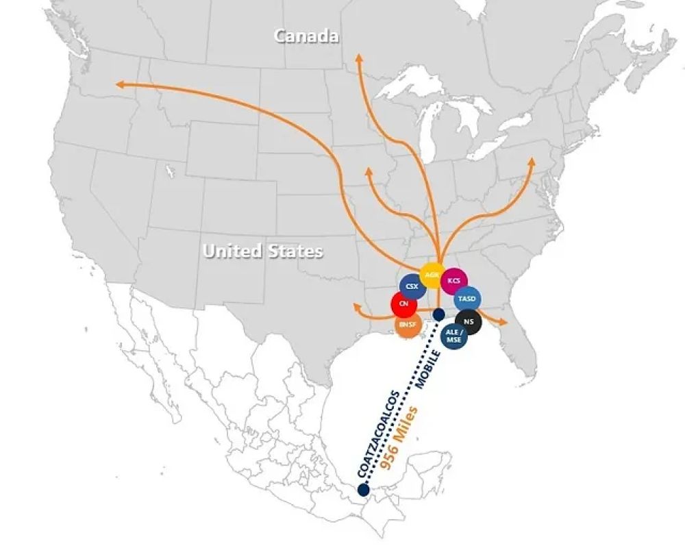 CG Rail interchange map in the US&nbsp;© CG Rail